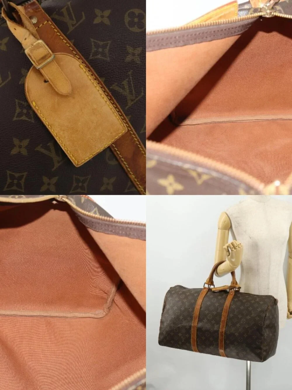 LOUIS VUITTON Monogram Keepall 50 Boston Bag M41426 LV Auth 185731